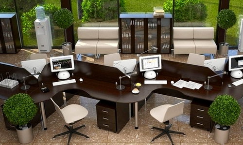 Мебель для офиса серии «Лайт» фабрики «Эдем» в популярной расцветке «Венге»